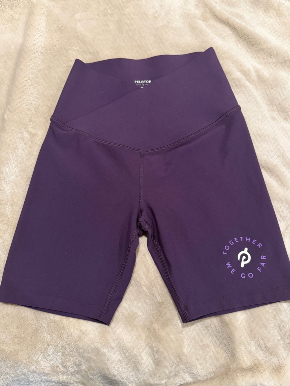 Peloton Purple High-Waist Bike Shorts
